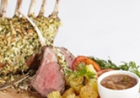 Roasted Lamb Rack with Pineapple Sauce
